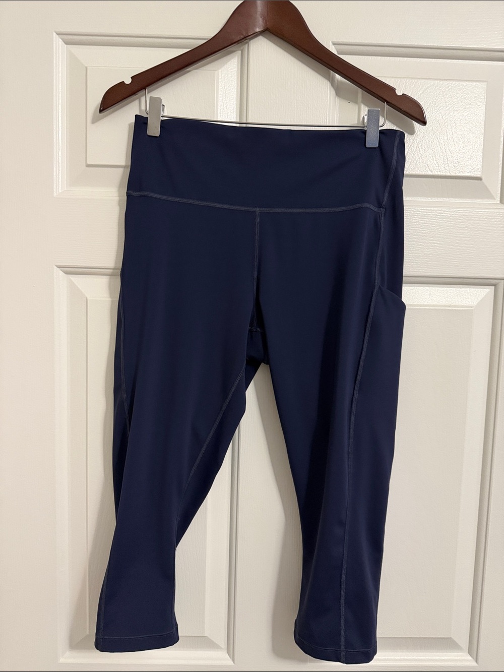 ATHLETA Navy Athletic Capri Leggings with Side Pocket 1X